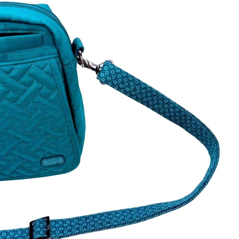 Lug Flapper SE Convertible Crossbody Bag Teal Quilted Travel Organizer Purse - Picture 7 of 11